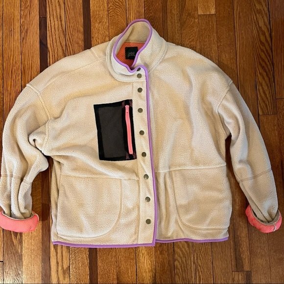 NEW Wild Fable Snap Front Faux Fur Sherpa Jacket - Picture 4 of 10